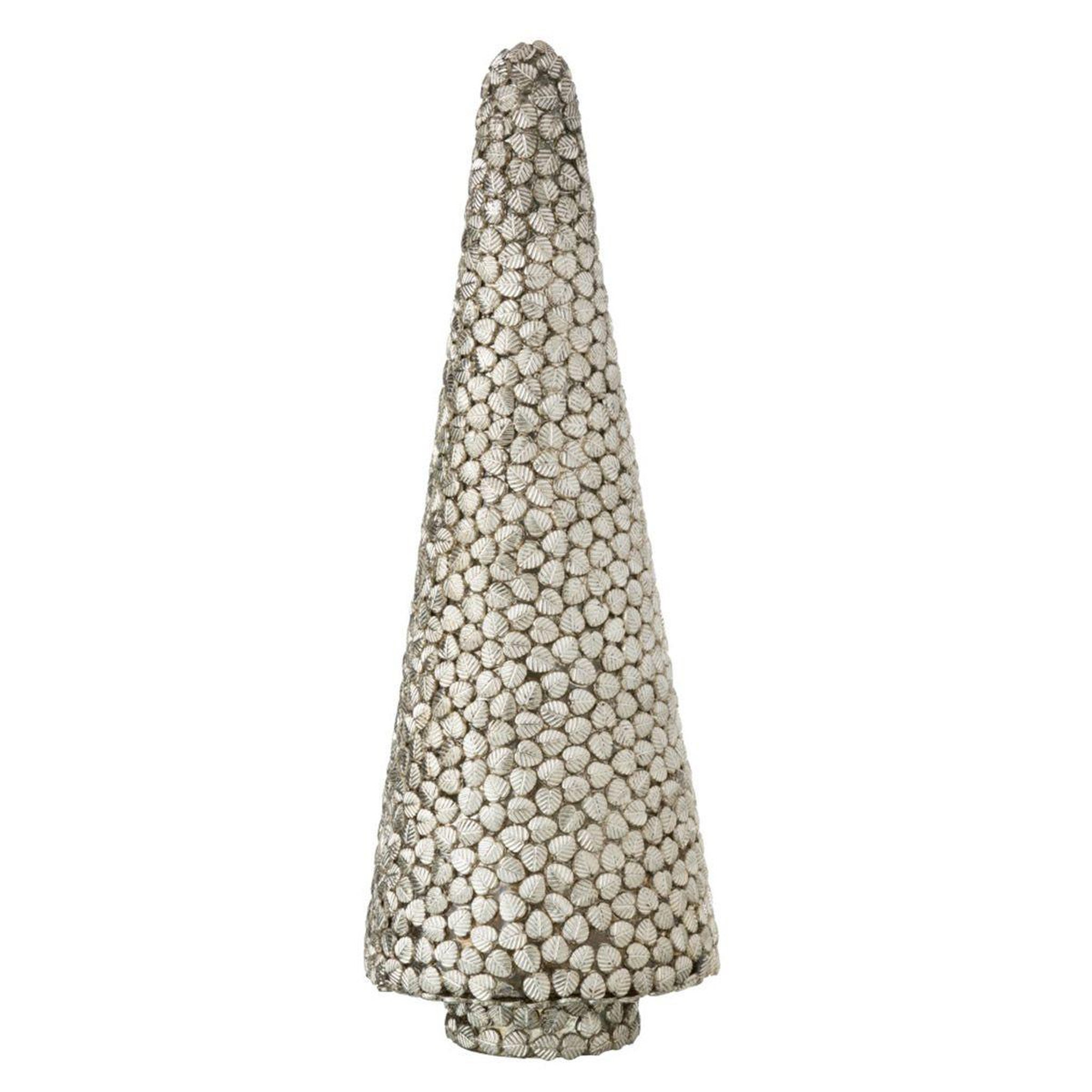 J-LINE Statuette déco arbre  feuille  40cm argent
