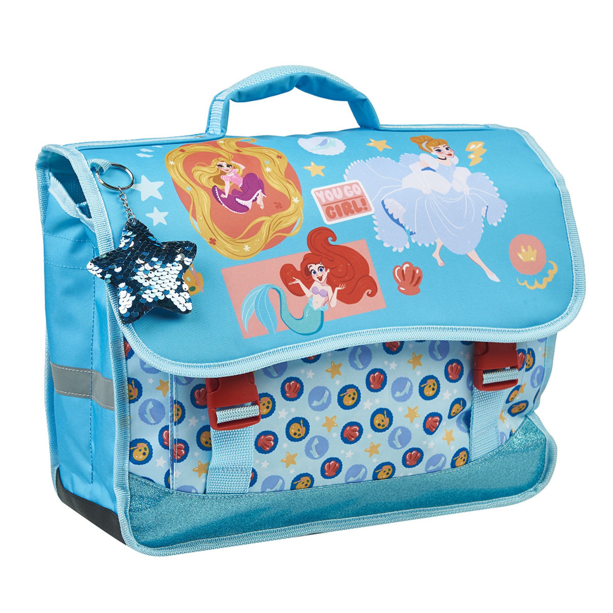 DISNEY Cartable 38 cm CP/CE1/CE2 bleu PRINCESSES
