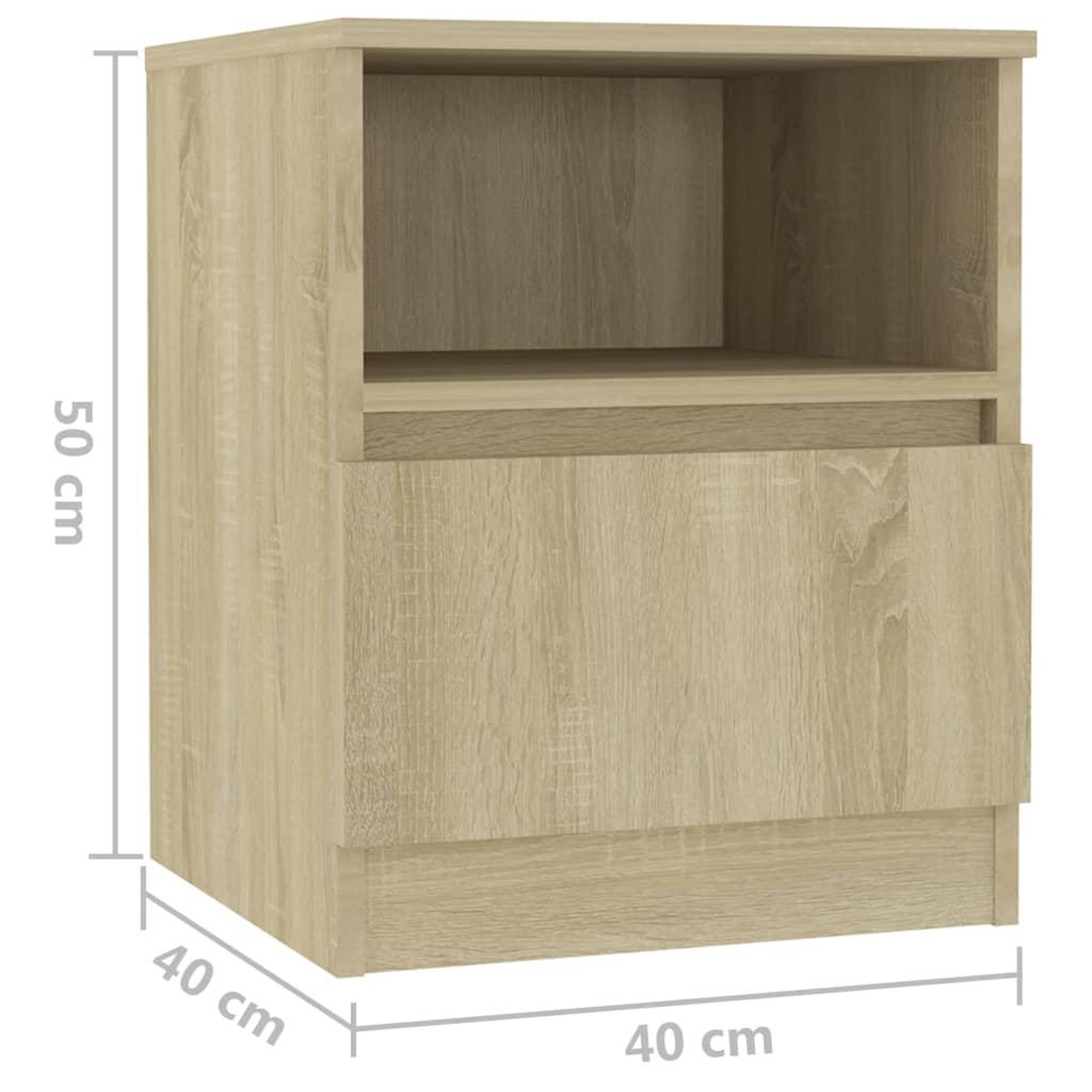 Voir la diapositive 6 : VIDAXL Table de chevet Chene sonoma 40x40x50 cm Agglomere