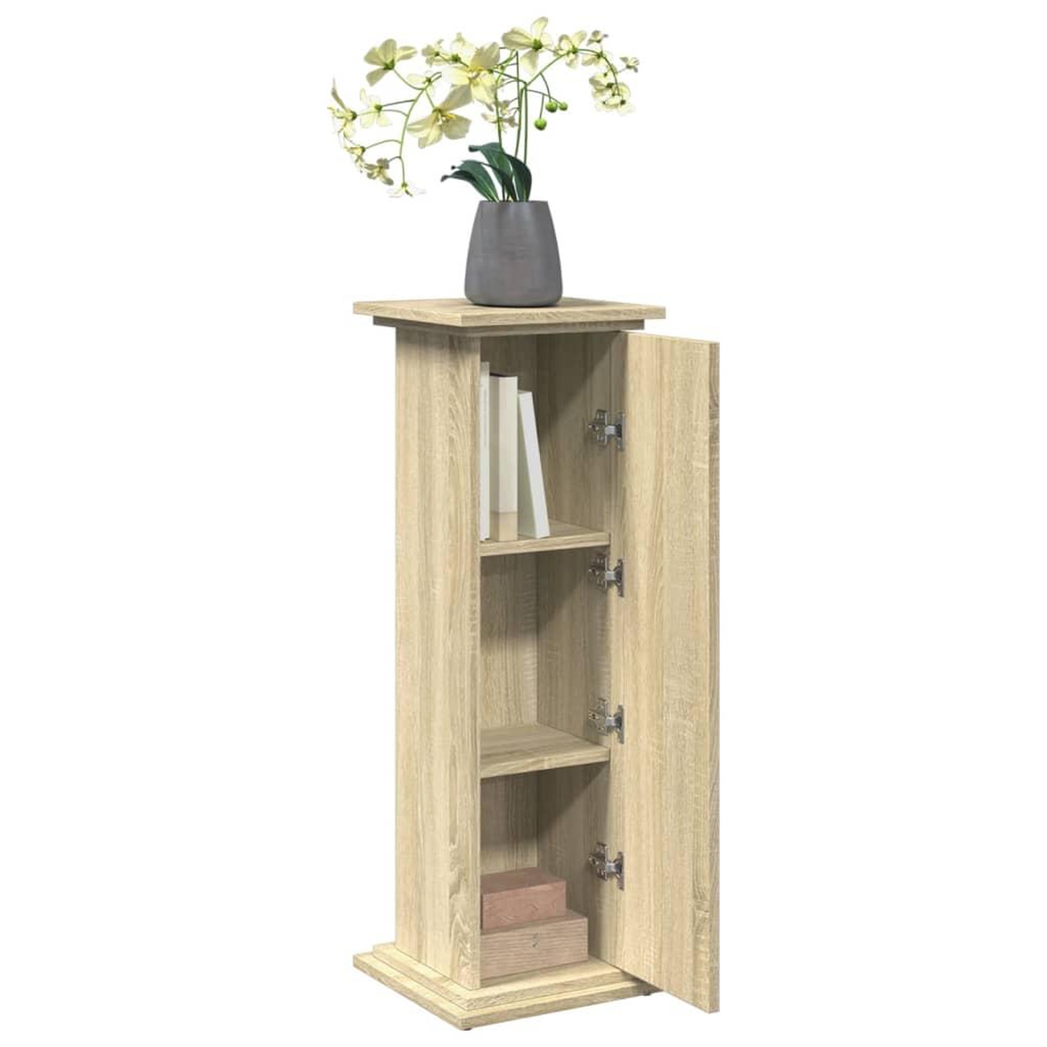 Voir la diapositive 4 : VIDAXL Piedestal avec rangement chene sonoma bois d'ingenierie