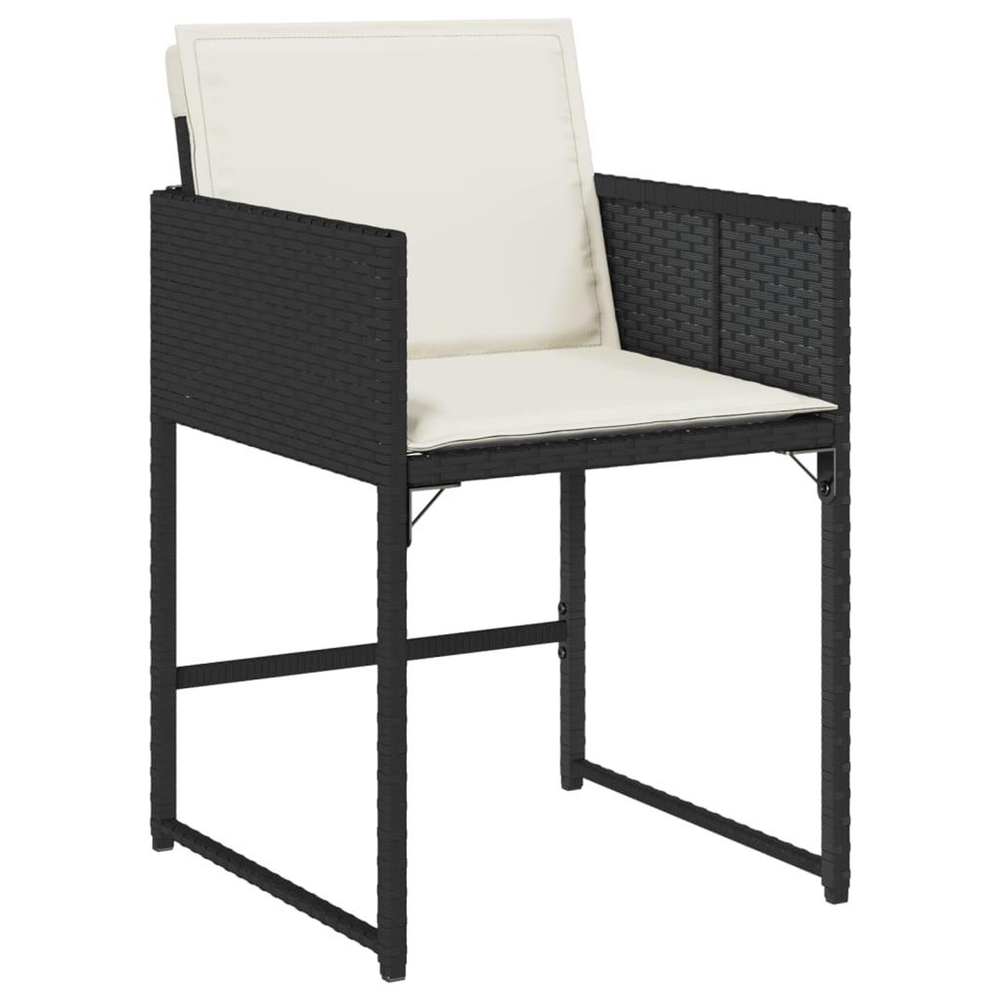 Voir la diapositive 4 : VIDAXL Ensemble a manger de jardin 9pcs coussins noir resine tressee