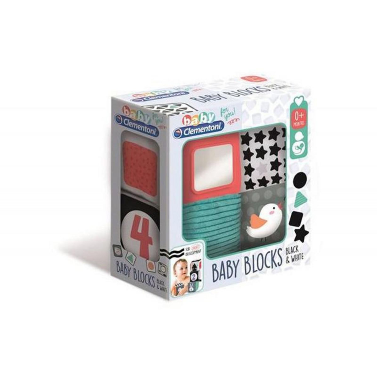 CLEMENTONI Blocs peluche Clementoni 4 pièces 10 cm