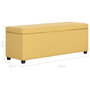 Voir la diapositive 6 : VIDAXL Banc avec compartiment de rangement 116 cm Jaune Polyester