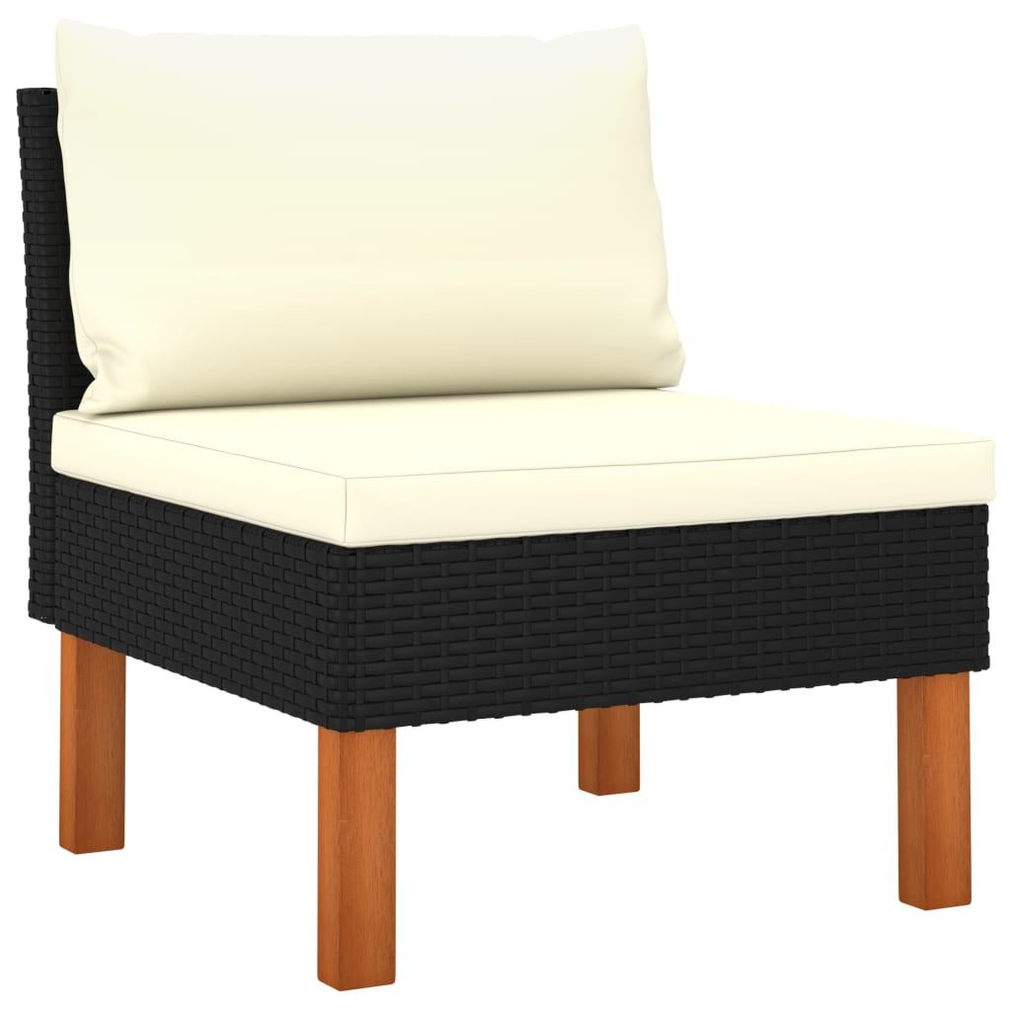 VIDAXL Canape central Resine tressee et bois d'eucalyptus massif