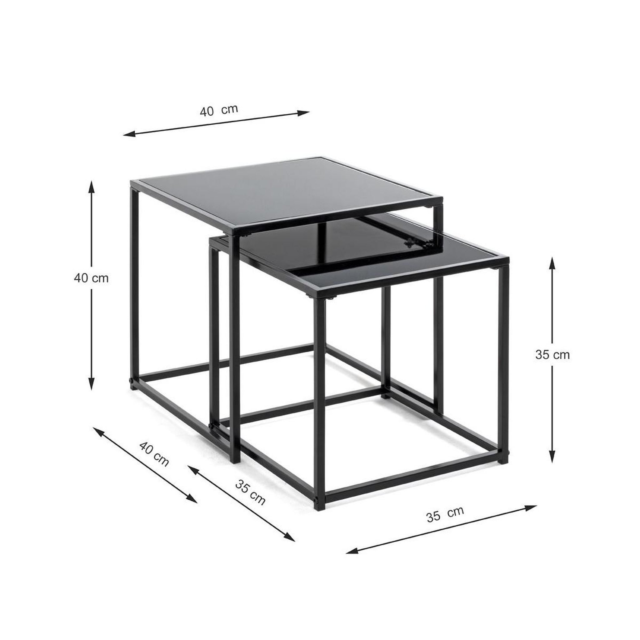 Voir la diapositive 5 : Paris Prix Lot de 2 tables d'appoint  cromano  40cm noir