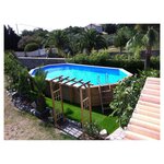 UBBINK Piscine bois Azura 400x750 - H130cm - Liner Bleu 