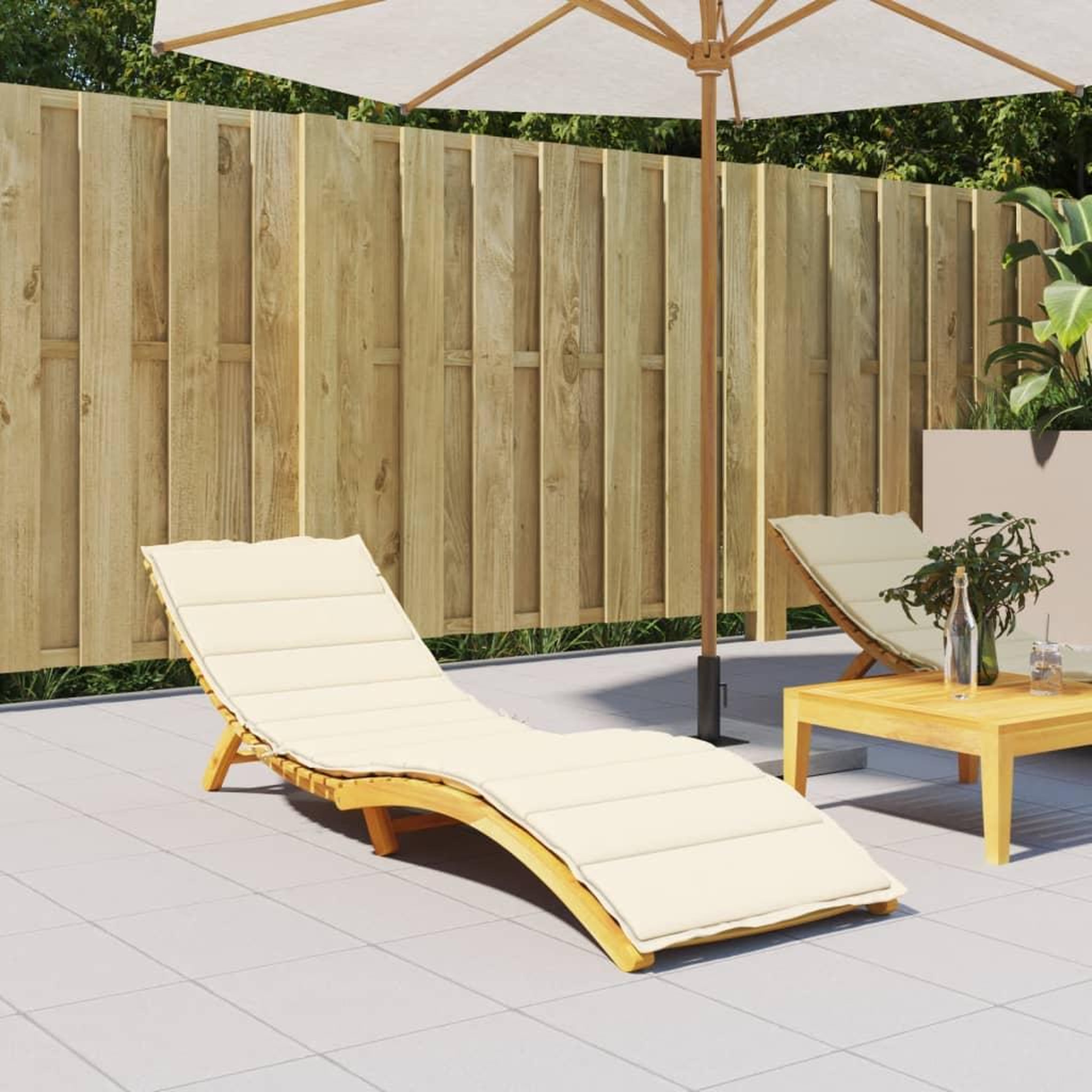 Voir la diapositive 1 : VIDAXL Coussin de chaise longue creme 200x70x3 cm tissu oxford