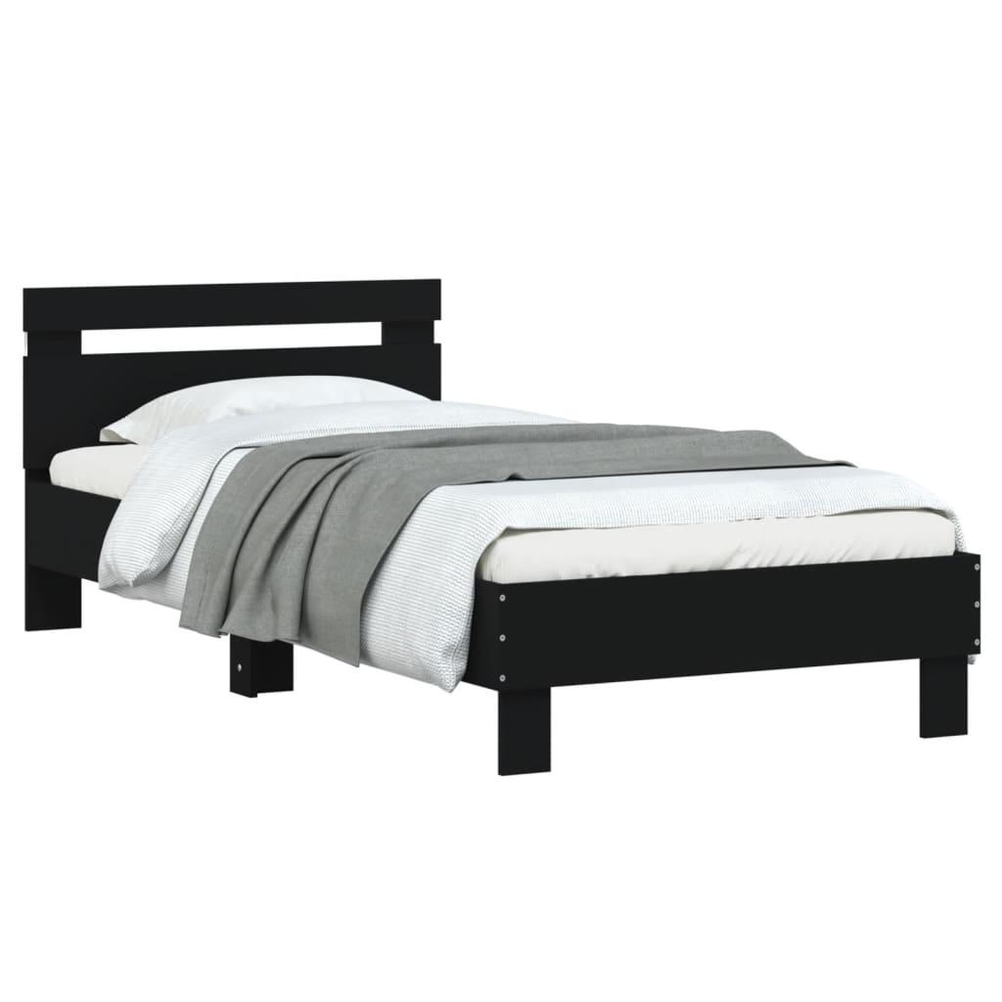 Voir la diapositive 5 : VIDAXL Cadre de lit sans matelas avec lumieres LED noir 75x190 cm