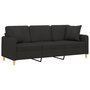Voir la diapositive 3 : VIDAXL Canapé 3 places avec oreillers décoratifs noir 180 cm tissu