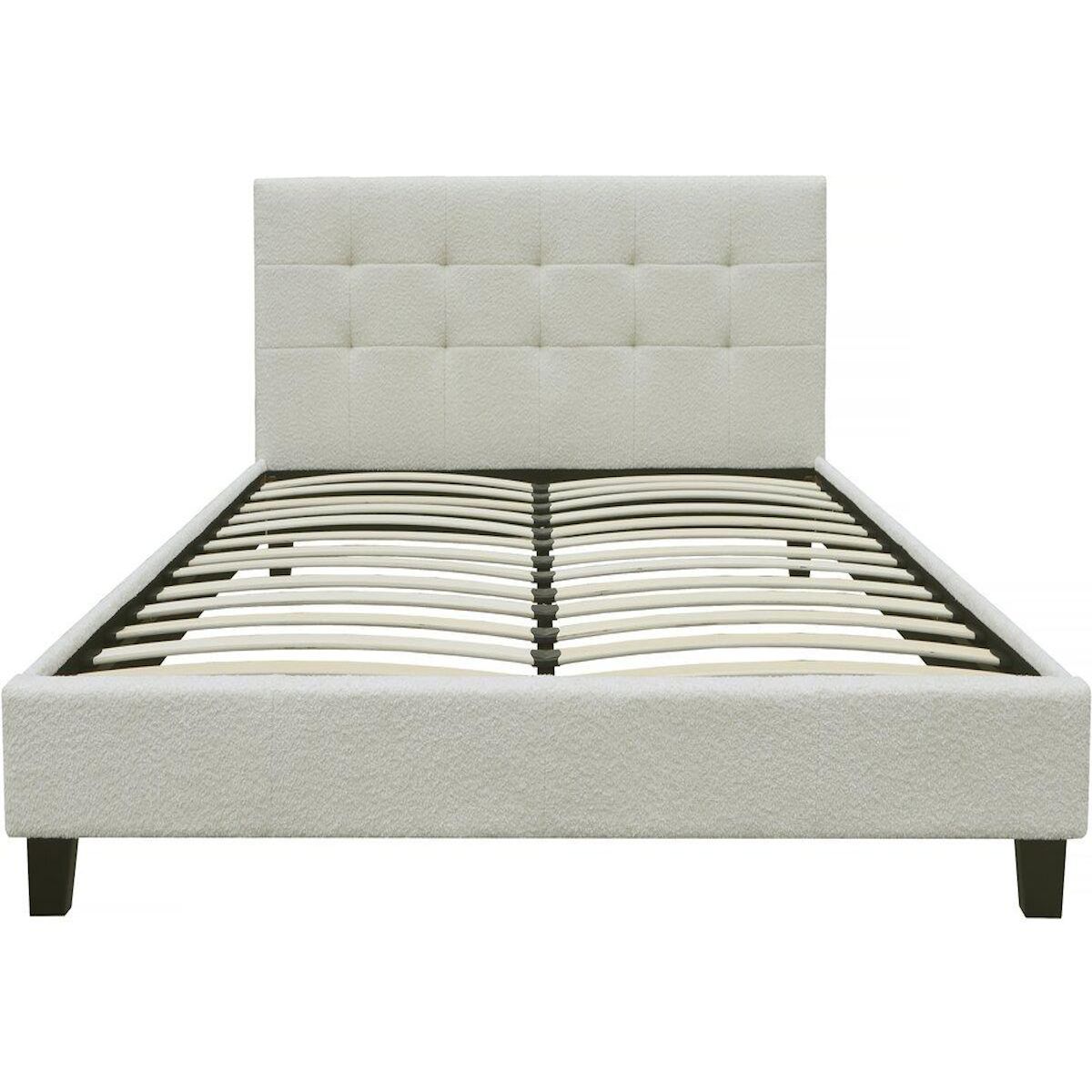 Habitat et Jardin Lit tissu bouclette  Julia  140x190cm - Crème
