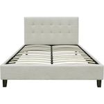 Habitat et Jardin Lit tissu bouclette  Julia  140x190cm - Crème