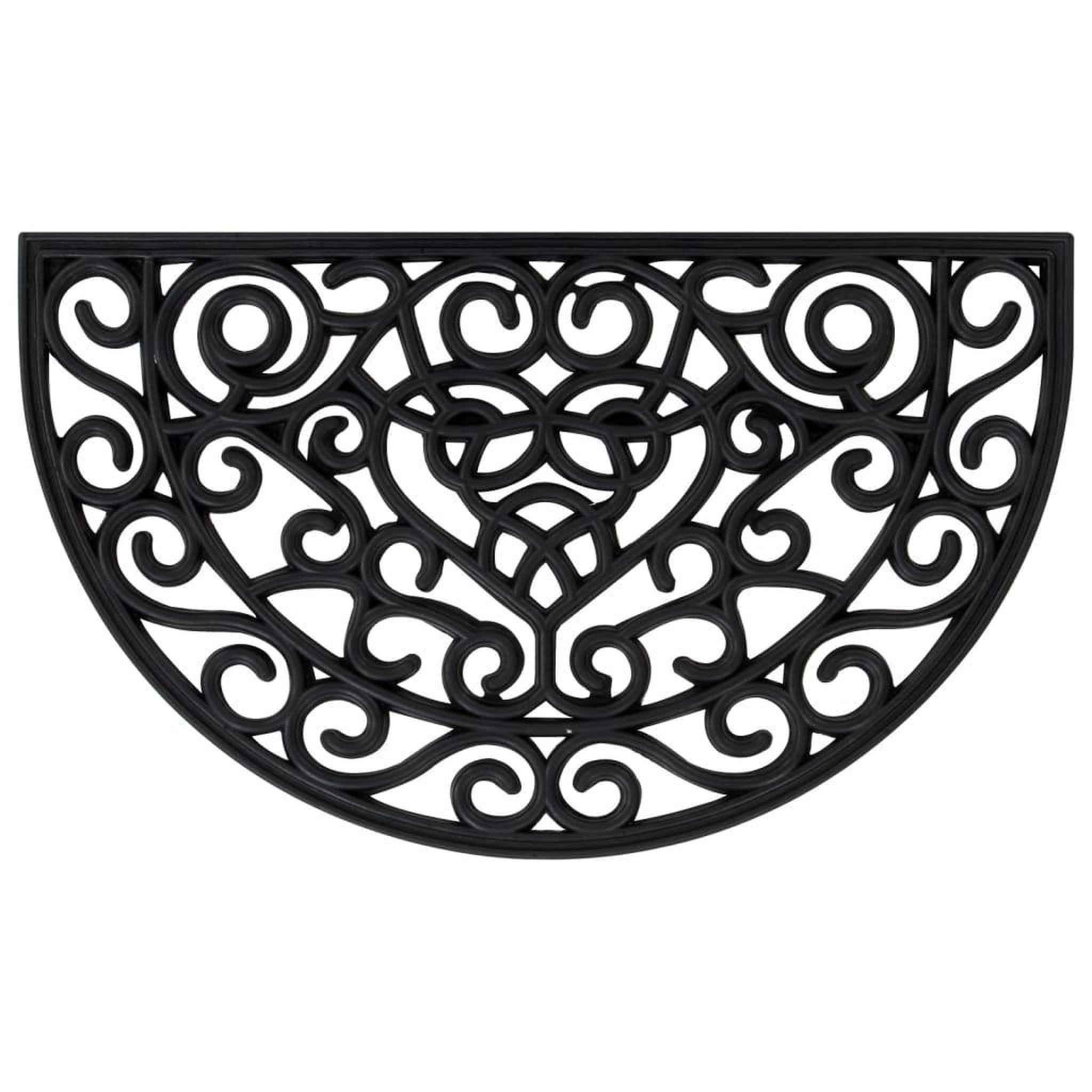 VIDAXL Tapis de porte demi-rond 45x75 cm caoutchouc