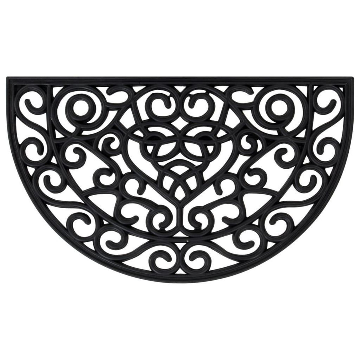 VIDAXL Tapis de porte demi-rond 45x75 cm caoutchouc