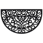 VIDAXL Tapis de porte demi-rond 45x75 cm caoutchouc