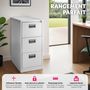 Voir la diapositive 3 : tectake Armoire de classement en métal en acier lâqué époxy gris