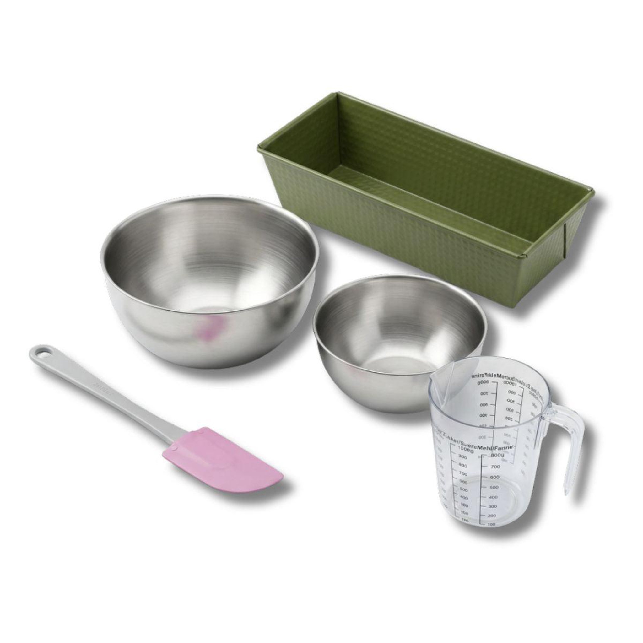 ZENKER Set de 5 ustensiles de pâtisserie moule à gâteaux bol spatule et verre doseur zenker green vision