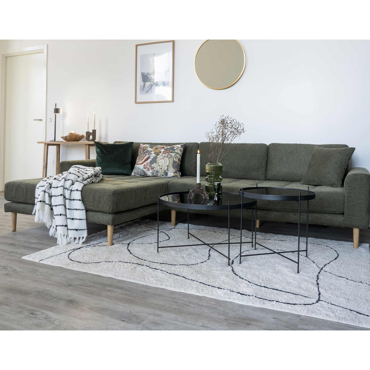 LISA DESIGN Glina - table basse ronde - métal et verre - 48 cm