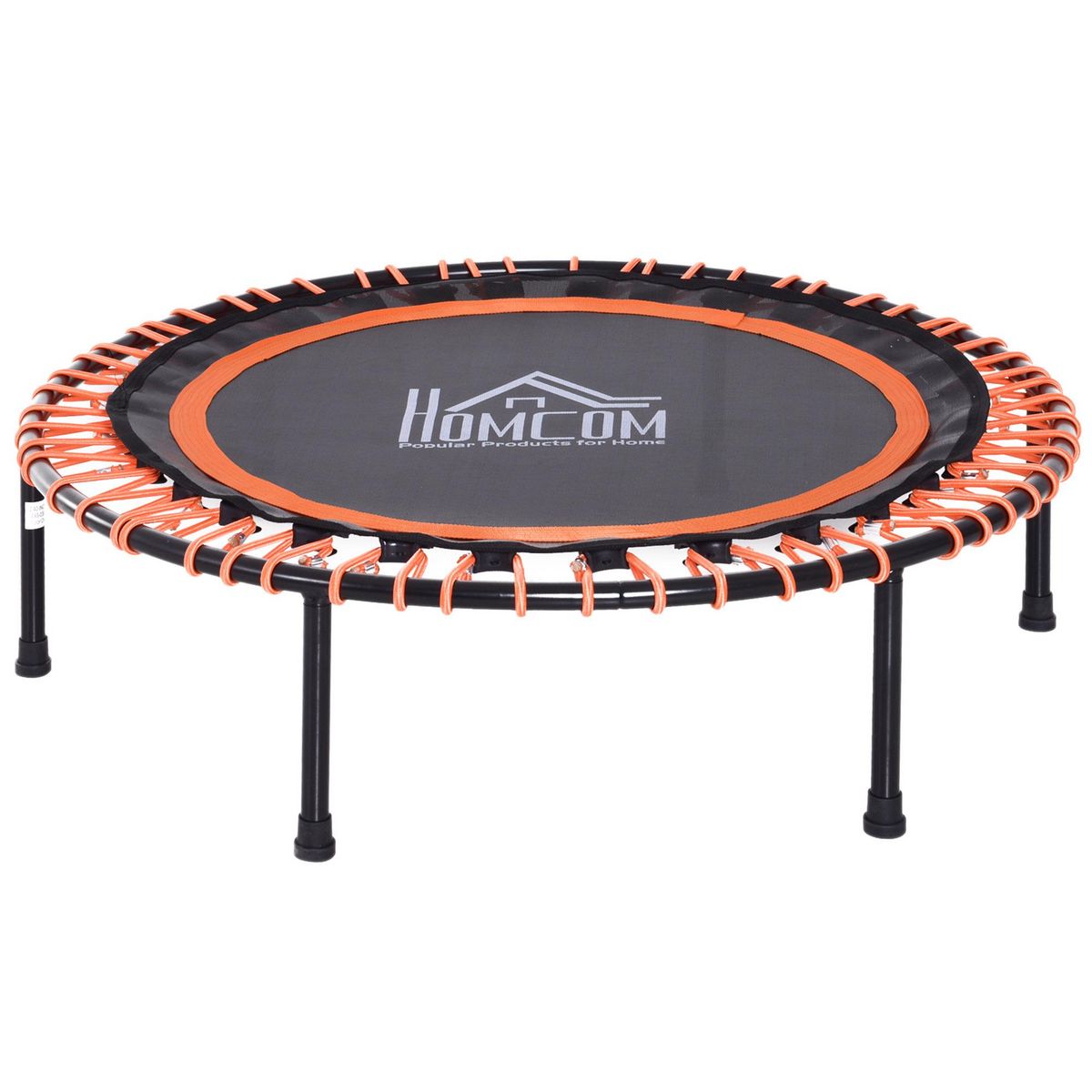 HOMCOM Trampoline de Fitness / gymnastique haute performance Ø 102 cm élastiques Bungee utilisation intérieure extérieure orange noir