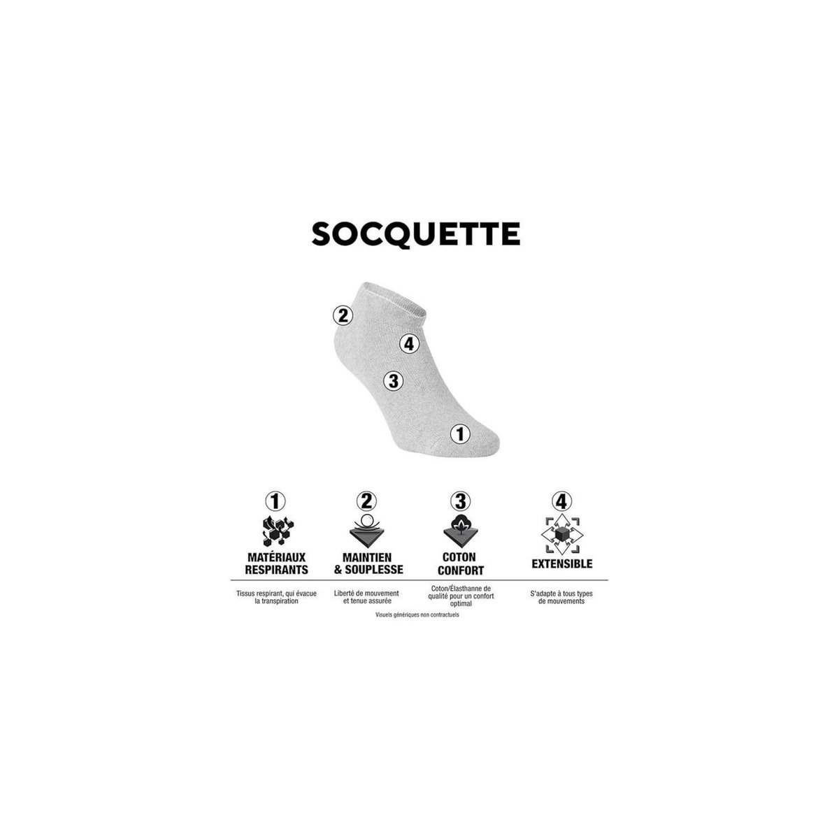 KTM Lot de 6 Paires de Tiges Courtes homme