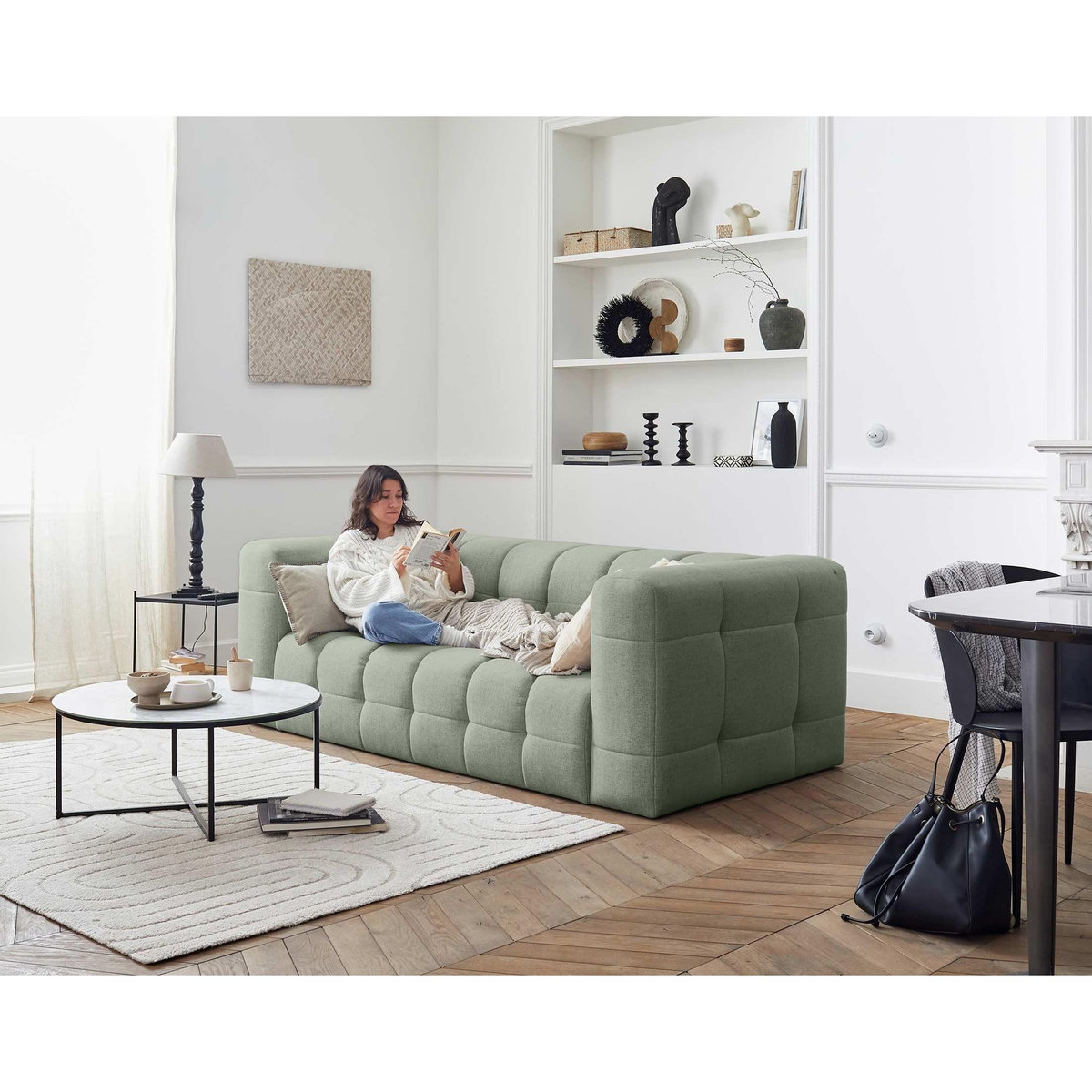 LISA DESIGN Suzano - canapé 3 places - en tissu