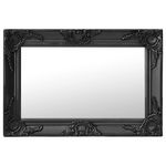 VIDAXL Miroir mural style baroque 60x40 cm noir