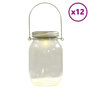 Voir la diapositive 2 : VIDAXL Lampe solaire en verre d'exterieur 12 pcs blanc chaud