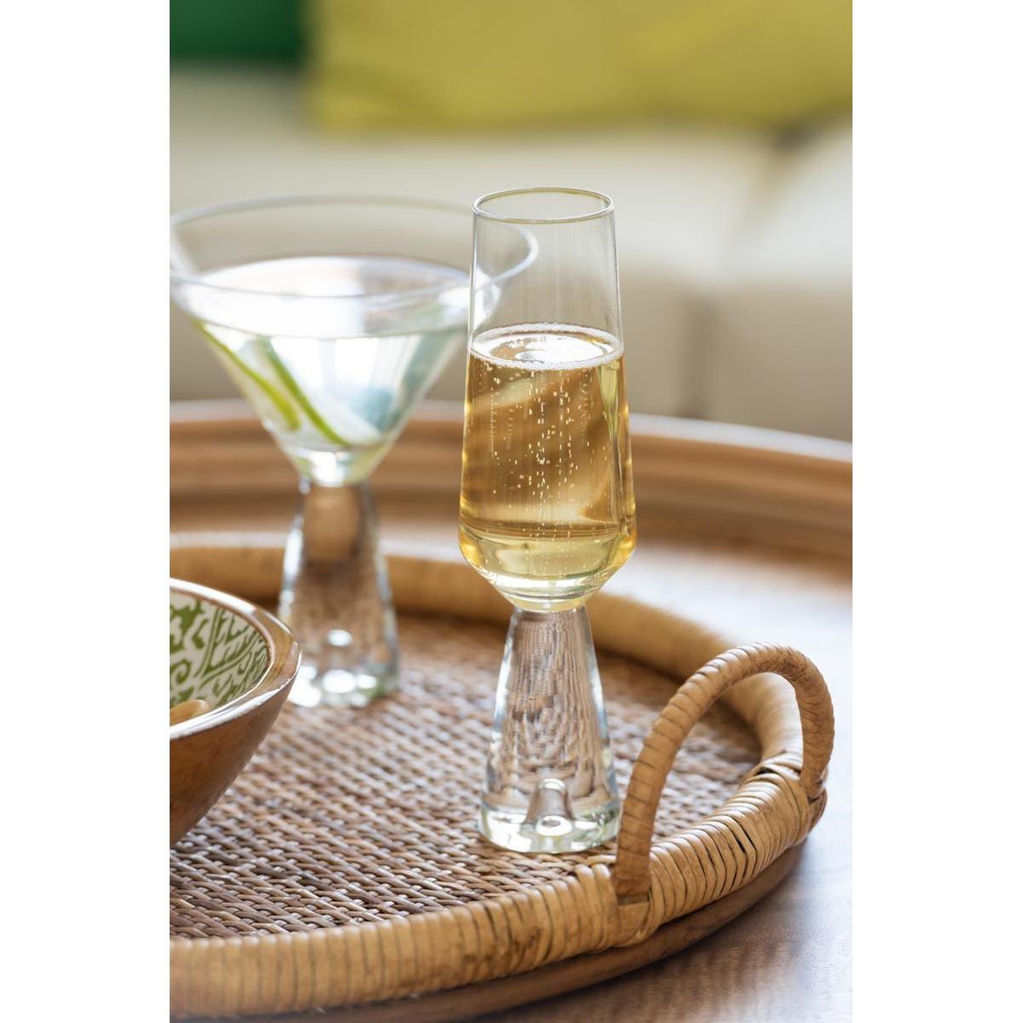Voir la diapositive 5 : J-LINE Lot de 3 plateaux de service  rotin  48cm naturel