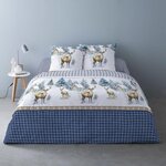 Dourev Housse de couette 240x220 + 2 taies flanelle 100% coton