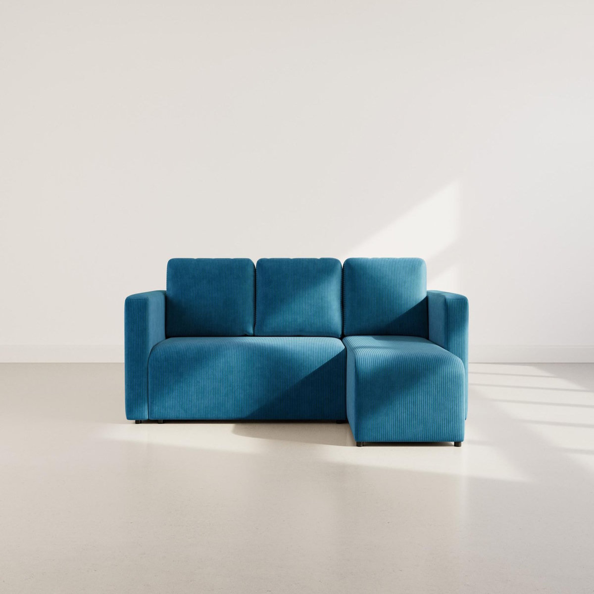 BEST MOBILIER Canopy - canapé d'angle réversible 4 places convertible avec coffre en velours côtelé