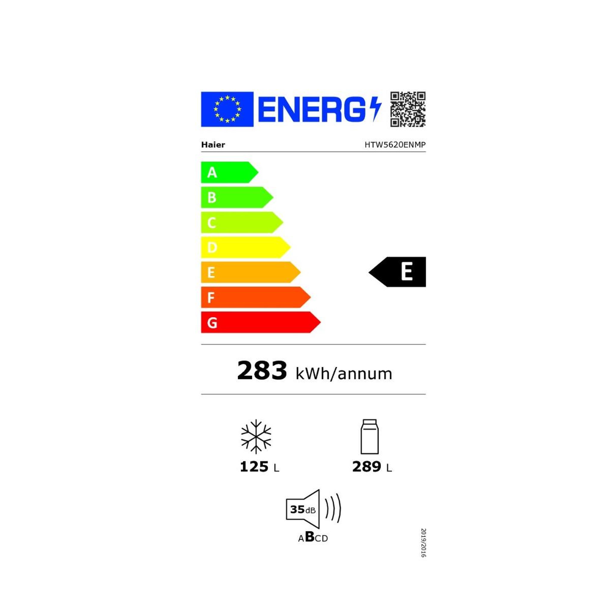 Voir la diapositive 2 : HAIER Réfrigérateur combiné 60cm 414l no frost - htw5620enmp