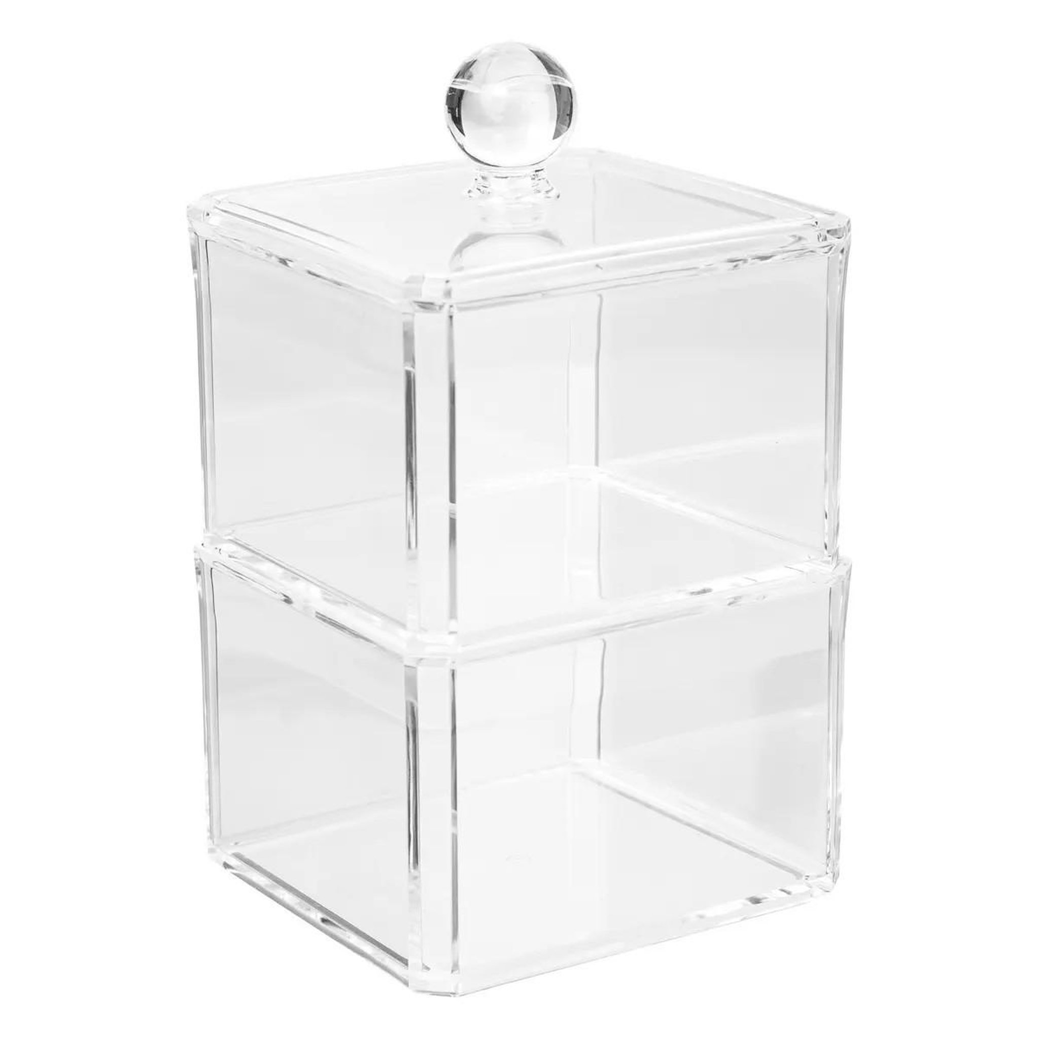 FIVE Boîte à Coton 2 Niveaux  Selena  16cm Transparent