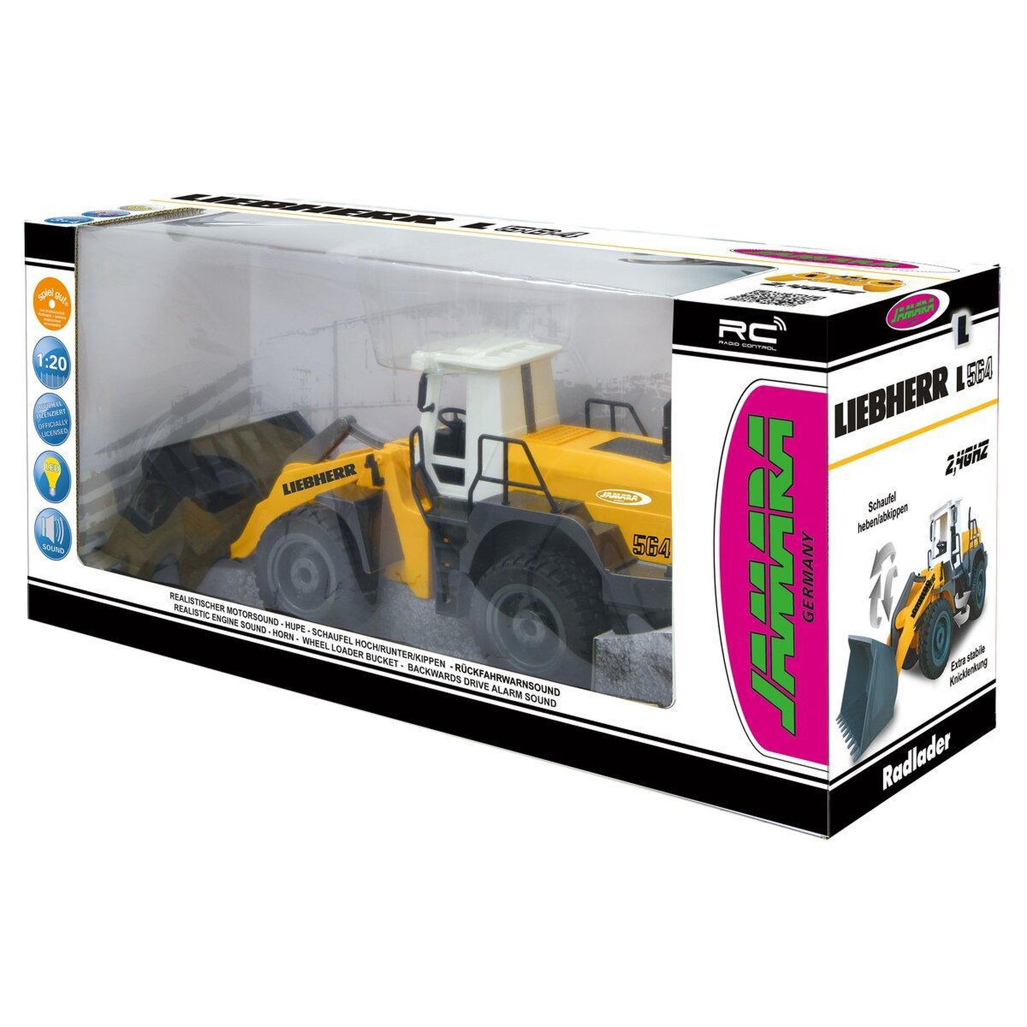 Voir la diapositive 2 : Jamara Chargeuse Liebherr 564 1:20 2,4GHz