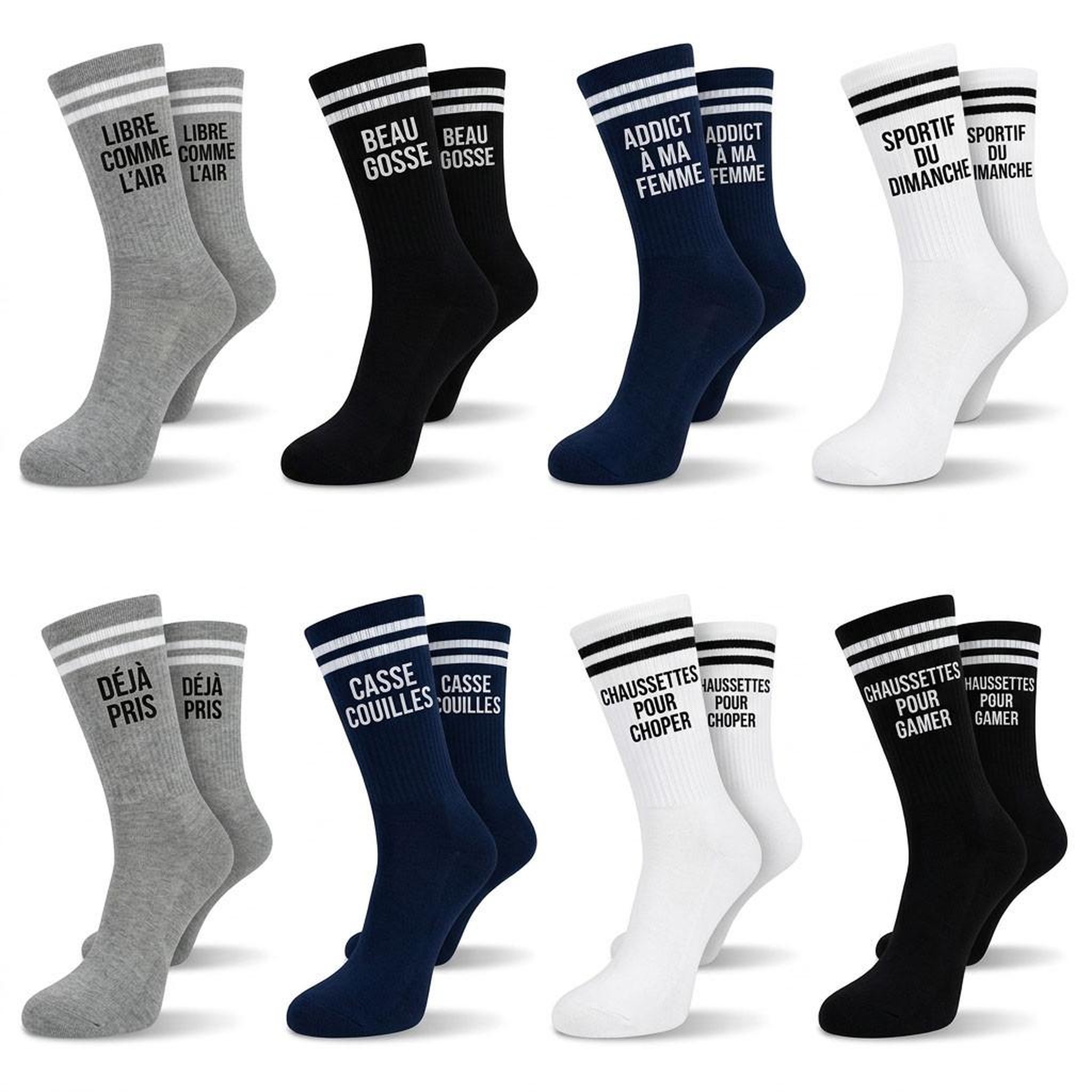 Voir la diapositive 1 : OZABI OZABI Chaussettes Homme Message Humoristiques Pack de 8 Paires