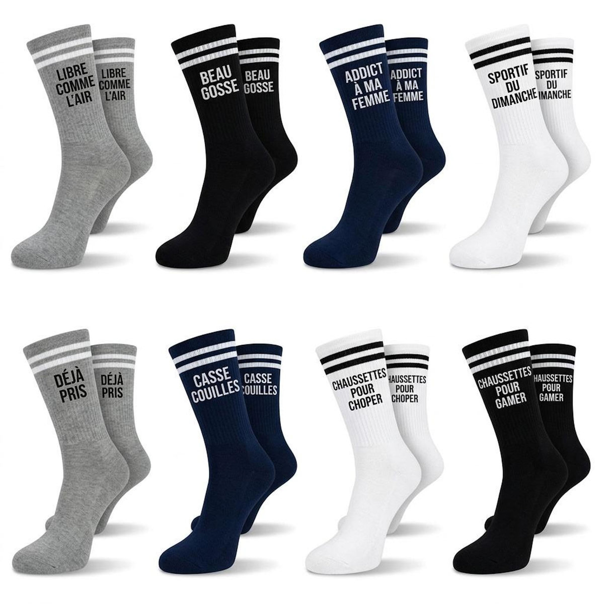 OZABI OZABI Chaussettes Homme Message Humoristiques Pack de 8 Paires