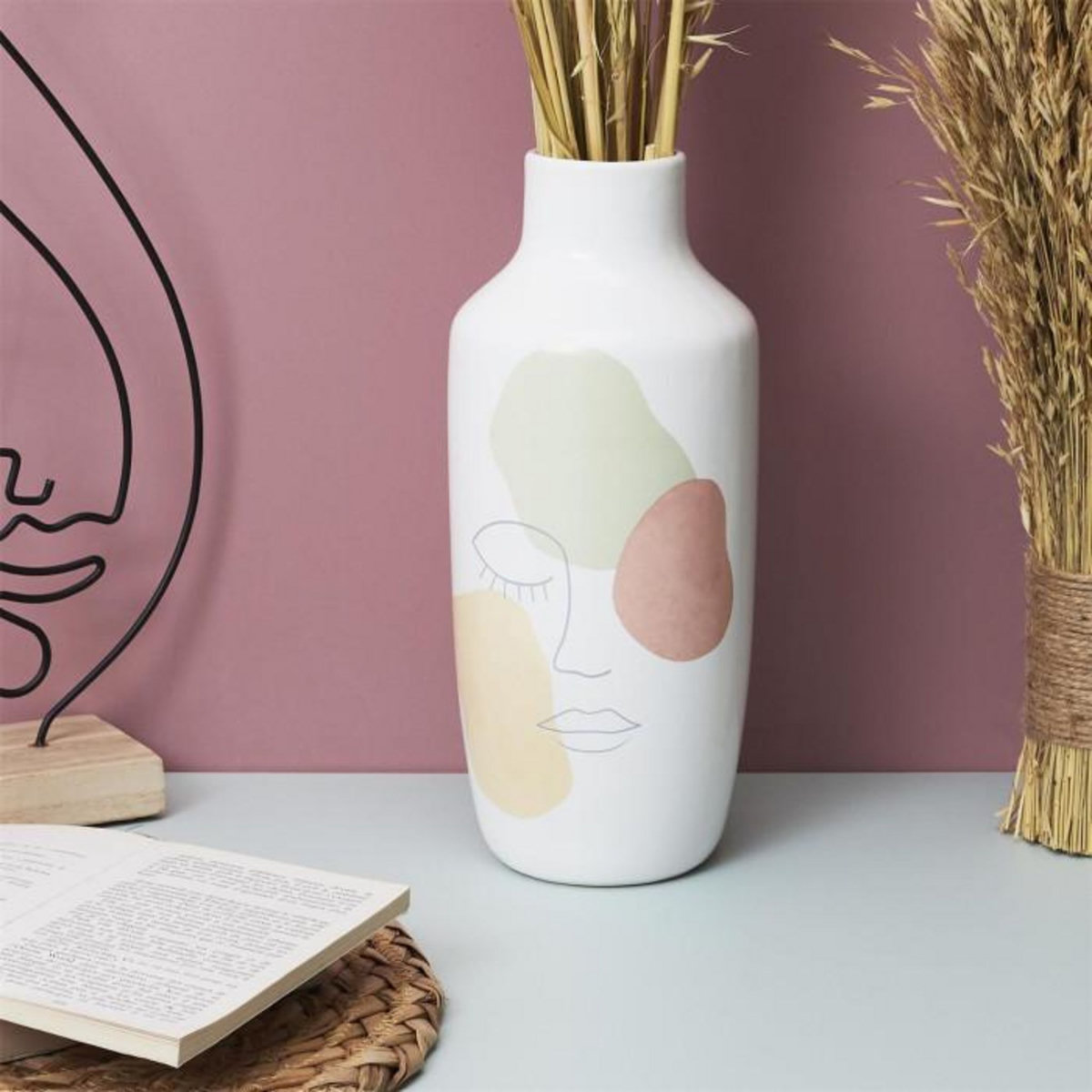 Paris Prix Vase Déco en Céramique  Poésie  29cm Blanc