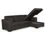 Voir la diapositive 5 : Canapé d'angle droit convertible 4 places avec coffre  de rangement revêtement tissu CARIBEA 
