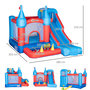 Voir la diapositive 3 : OUTSUNNY Château gonflable enfant - toboggan, trampoline, piscine, mur d'escalade - gonfleur, sac de transport inclus - dim. 3,33L x 2,8l x 2,1H m - polyester rouge bleu