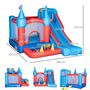 Voir la diapositive 3 : OUTSUNNY Château gonflable enfant - toboggan, trampoline, piscine, mur d'escalade - gonfleur, sac de transport inclus - dim. 3,33L x 2,8l x 2,1H m - polyester rouge bleu