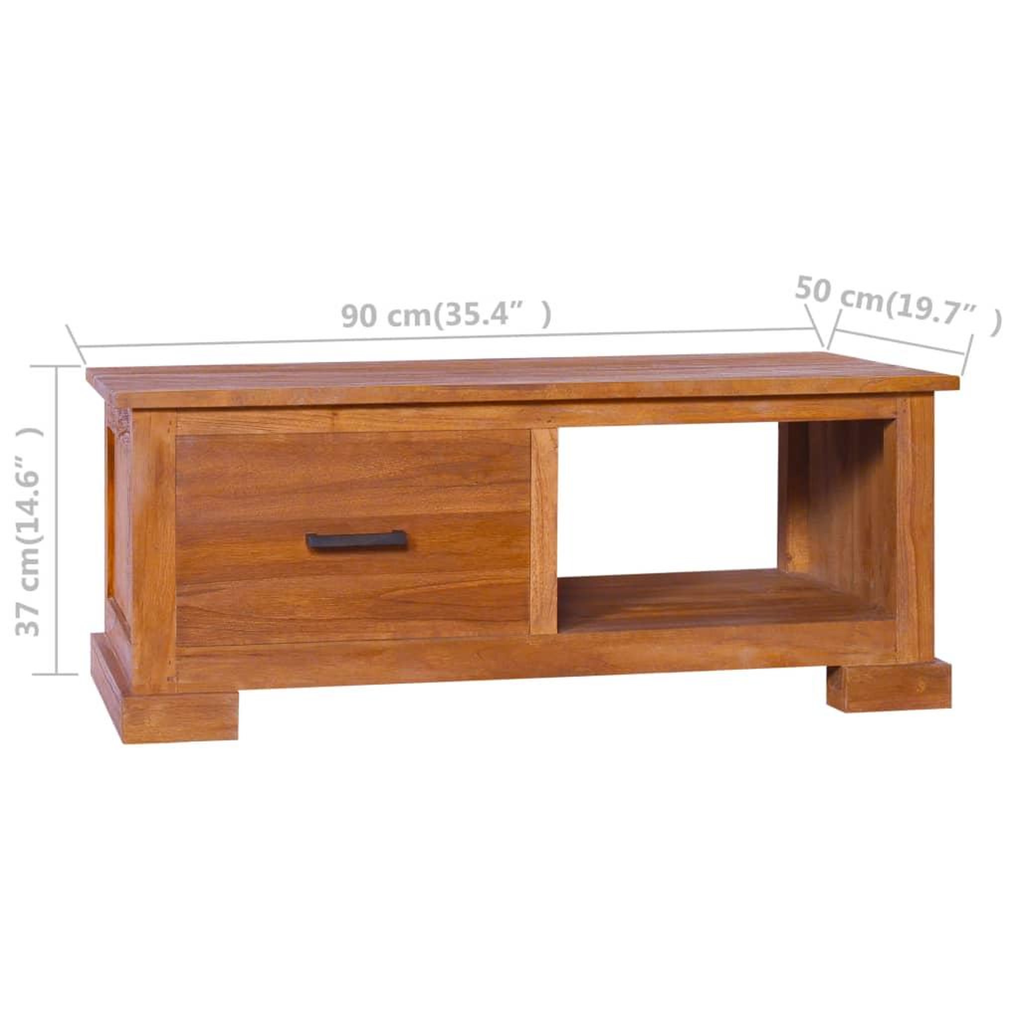 Voir la diapositive 6 : VIDAXL Meuble TV 90x50x37 cm Bois de teck massif