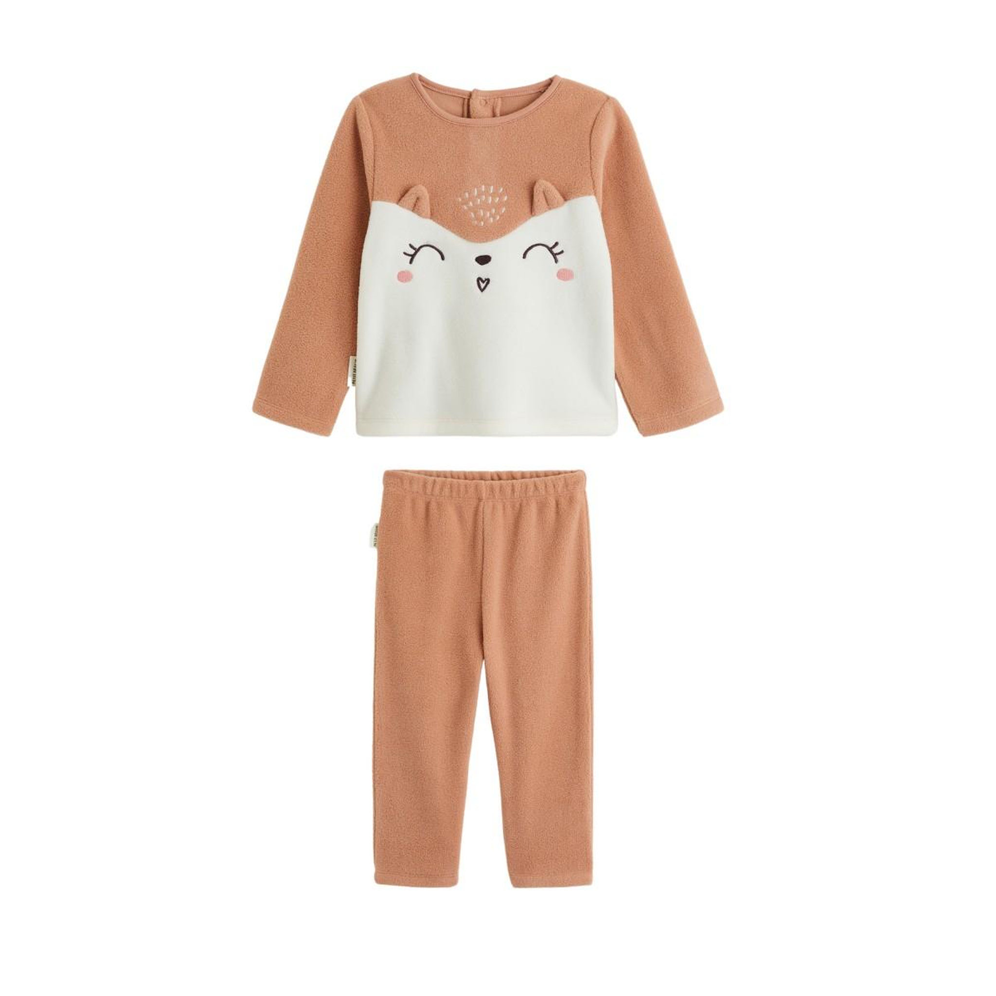 PETIT BEGUIN Pyjama enfant 2 pièces en polaire aimée. Coloris disponibles : Rose