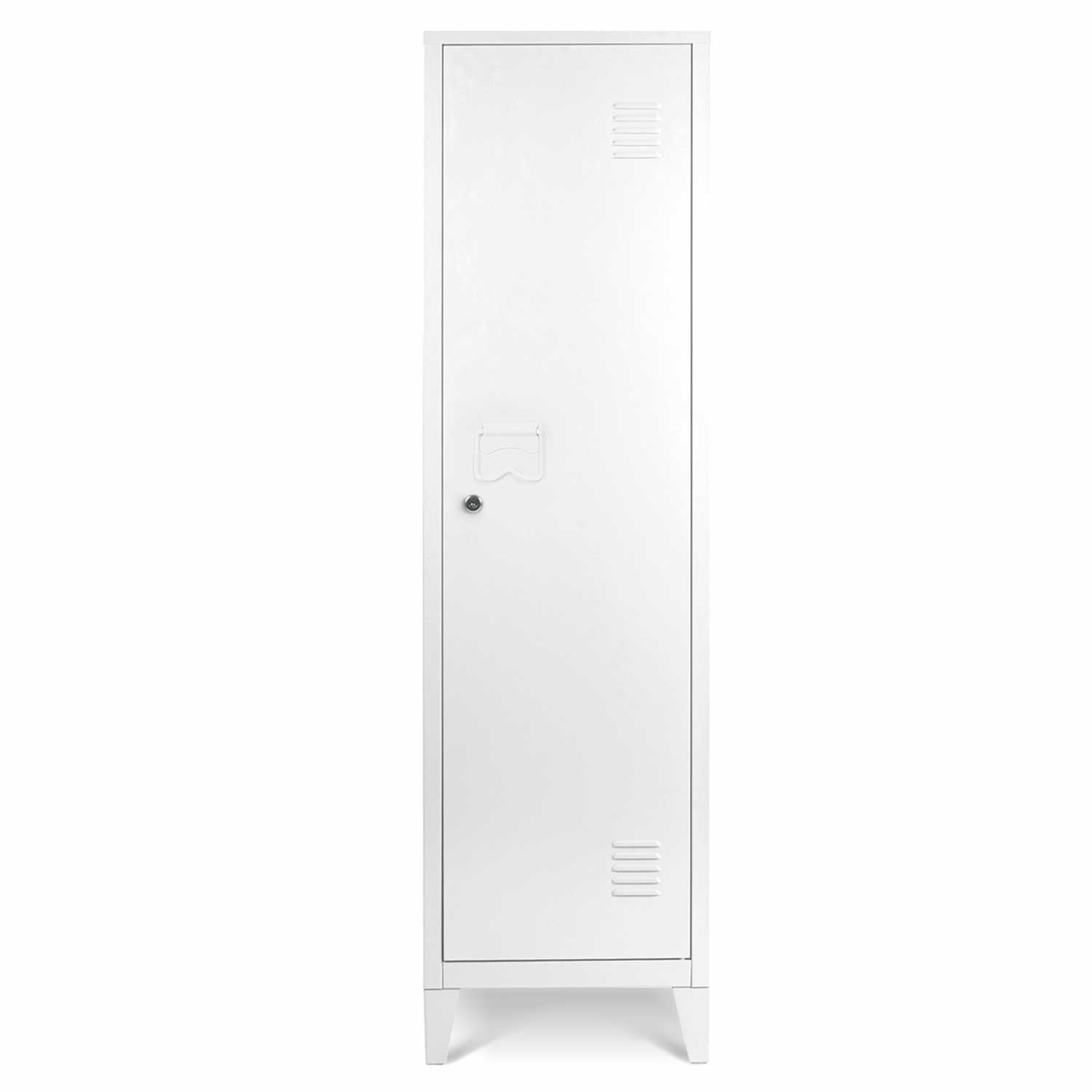 Voir la diapositive 3 : ID MARKET Armoire vestiaire ester 1 porte métal blanc design industriel
