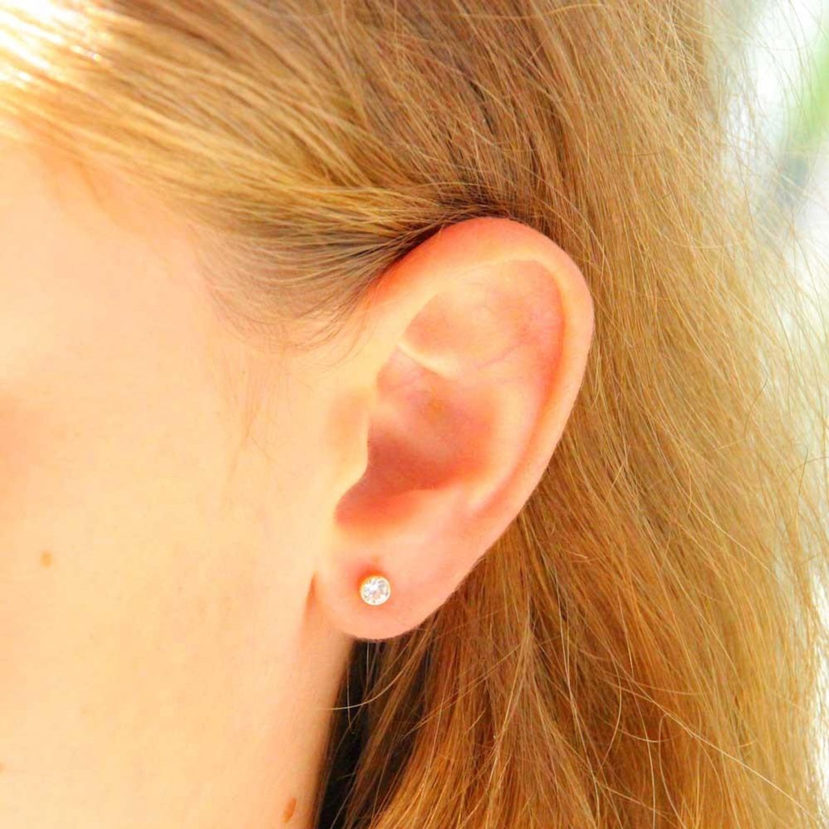 L'ATELIER D'AZUR Boucles d'Oreilles Or Jaune - Puces Zirconium