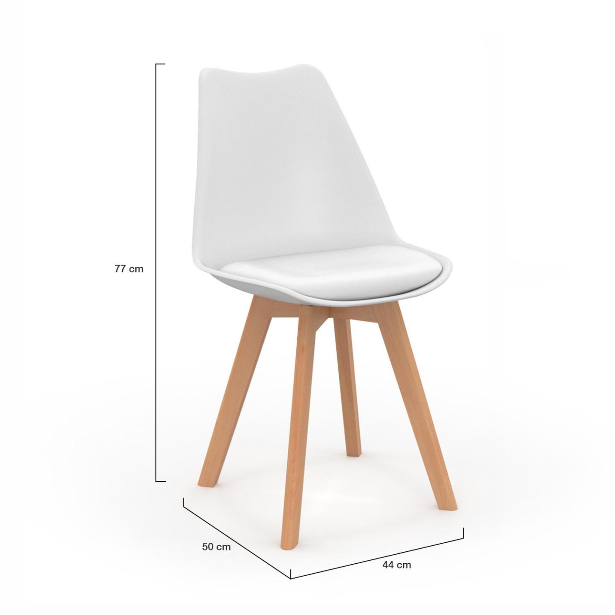 Voir la diapositive 5 : ID MARKET Lot de 4 chaises scandinaves sara blanches pour salle à manger