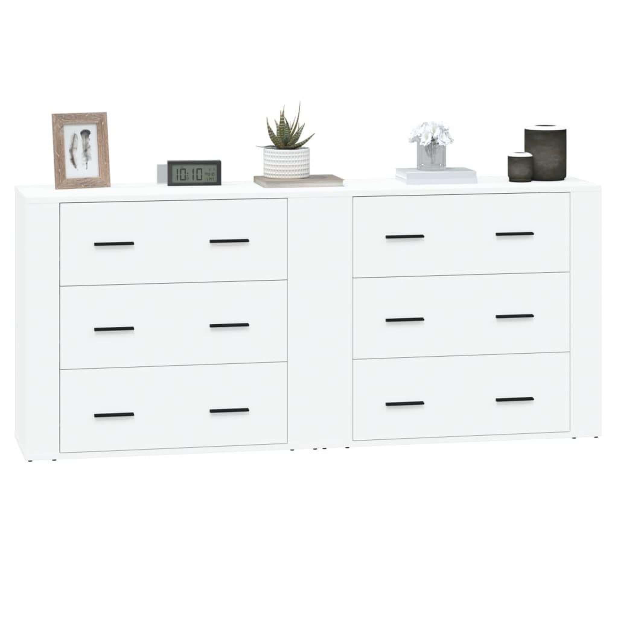 Voir la diapositive 4 : VIDAXL Buffets 2 pcs blanc bois d'ingenierie