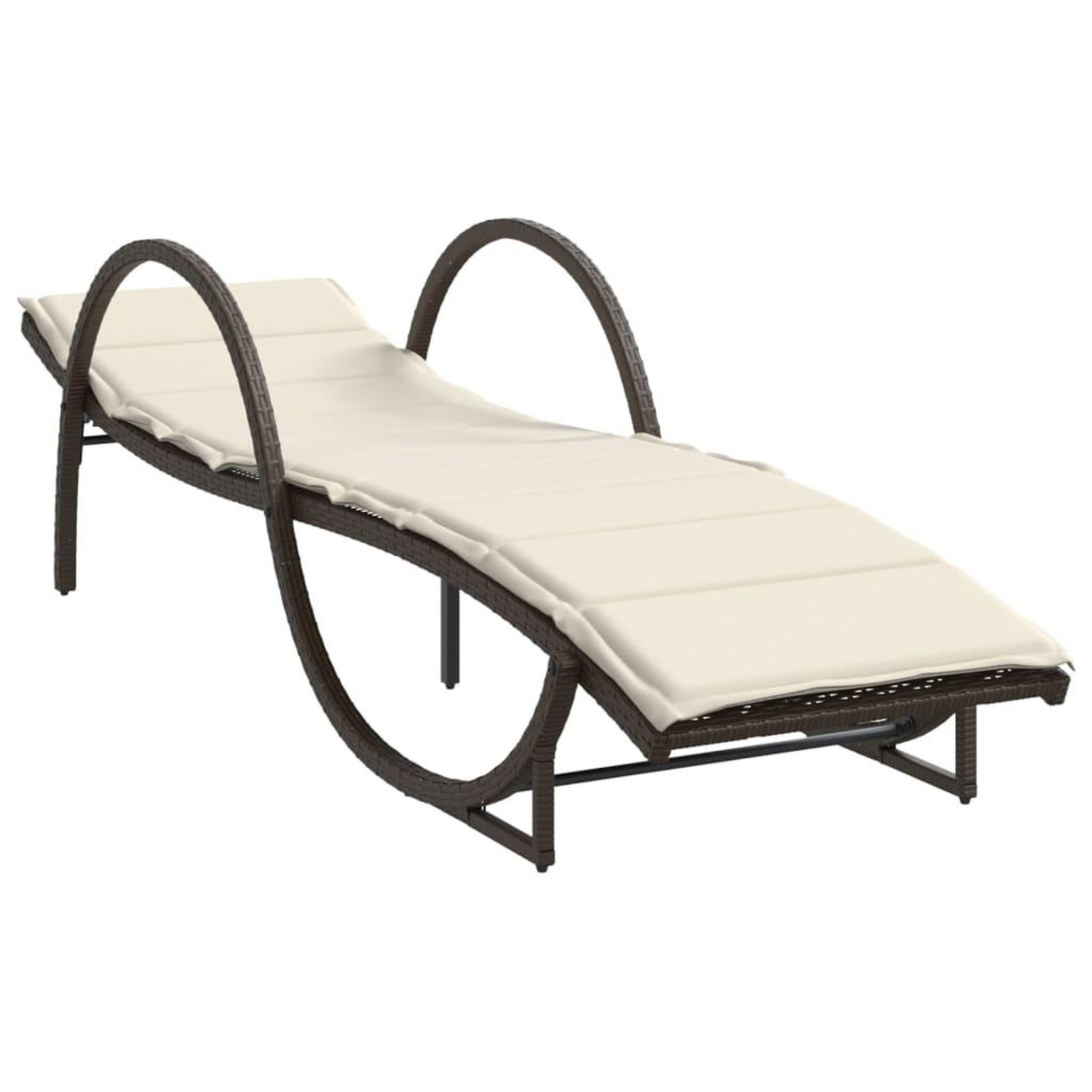 Voir la diapositive 3 : VIDAXL Chaises longues lot de 2 avec coussins marron resine tressee