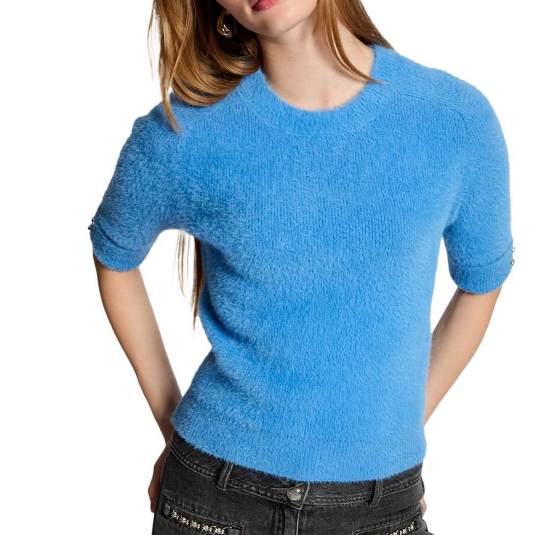 Voir la diapositive 1 : MORGAN Pull manches courtes bleu femme morgan mtom