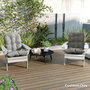 Voir la diapositive 2 : OUTSUNNY Lot de 2 coussins chaises fauteuils de jardin style Chesterfield tissu gris clair