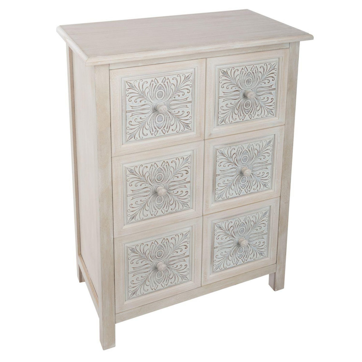 ATMOSPHERA Commode ethnique Hina - L. 64 x H. 94 cm - Gris