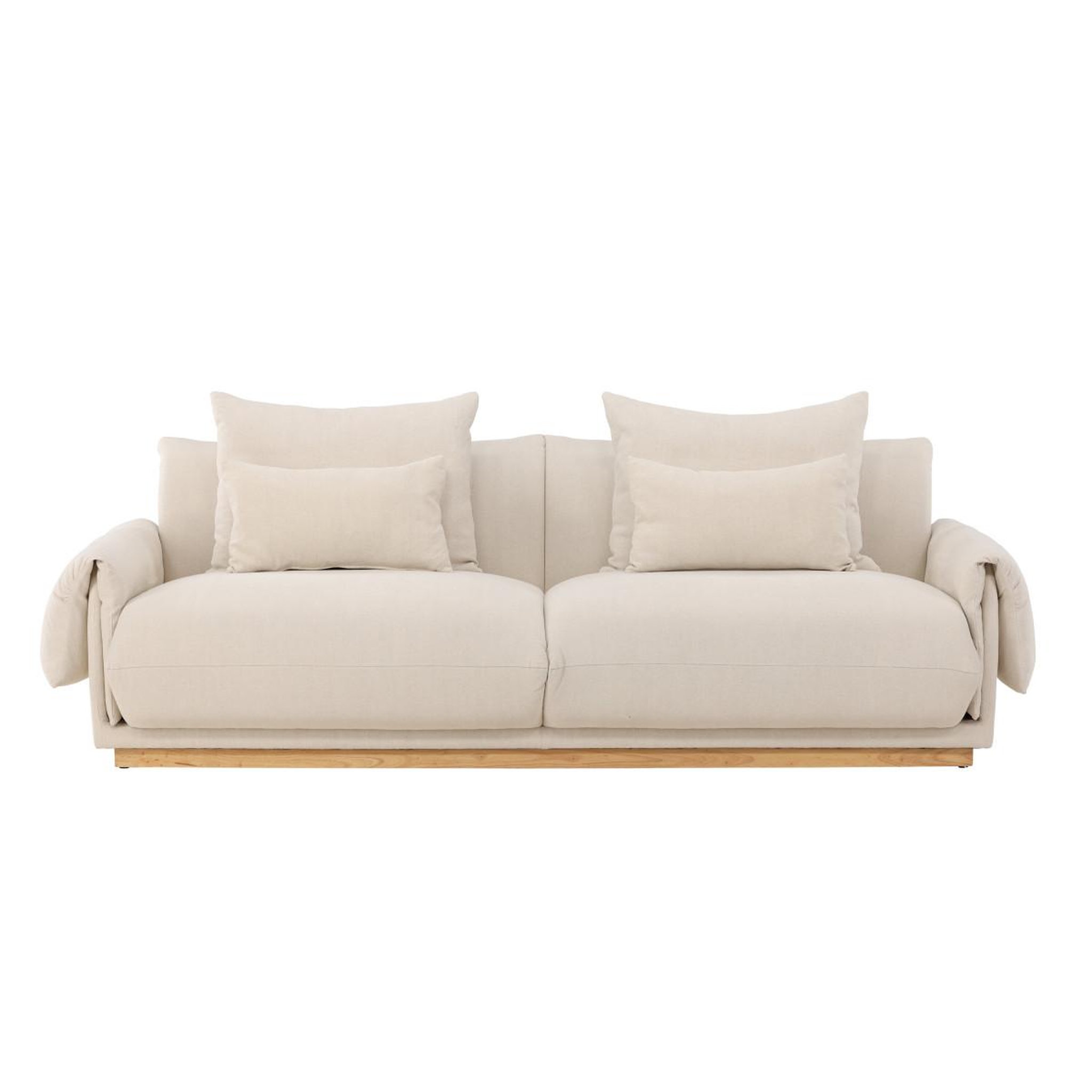 Voir la diapositive 2 : Paris Prix Canapé 3 Places Effet Lin  Mollosund  237cm Beige