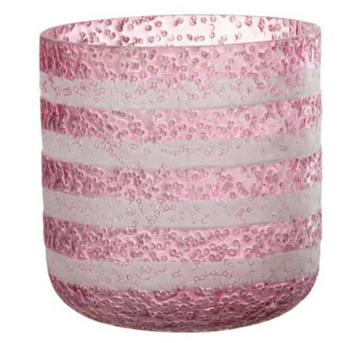 Paris Prix Photophore Design en Verre  Lignes  15cm Rose